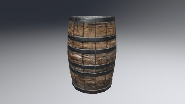 Wooden Barrel 3D Model