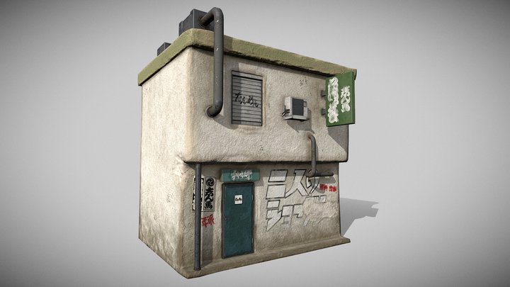 Asian Build3 of personal project "Asian street" 3D Model