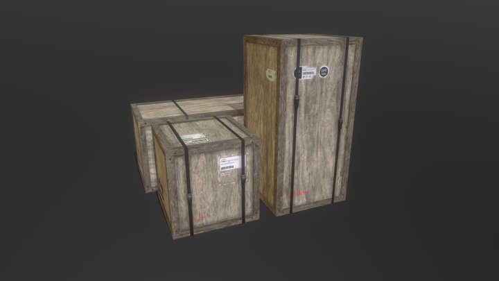 Wood Crate 3D Model