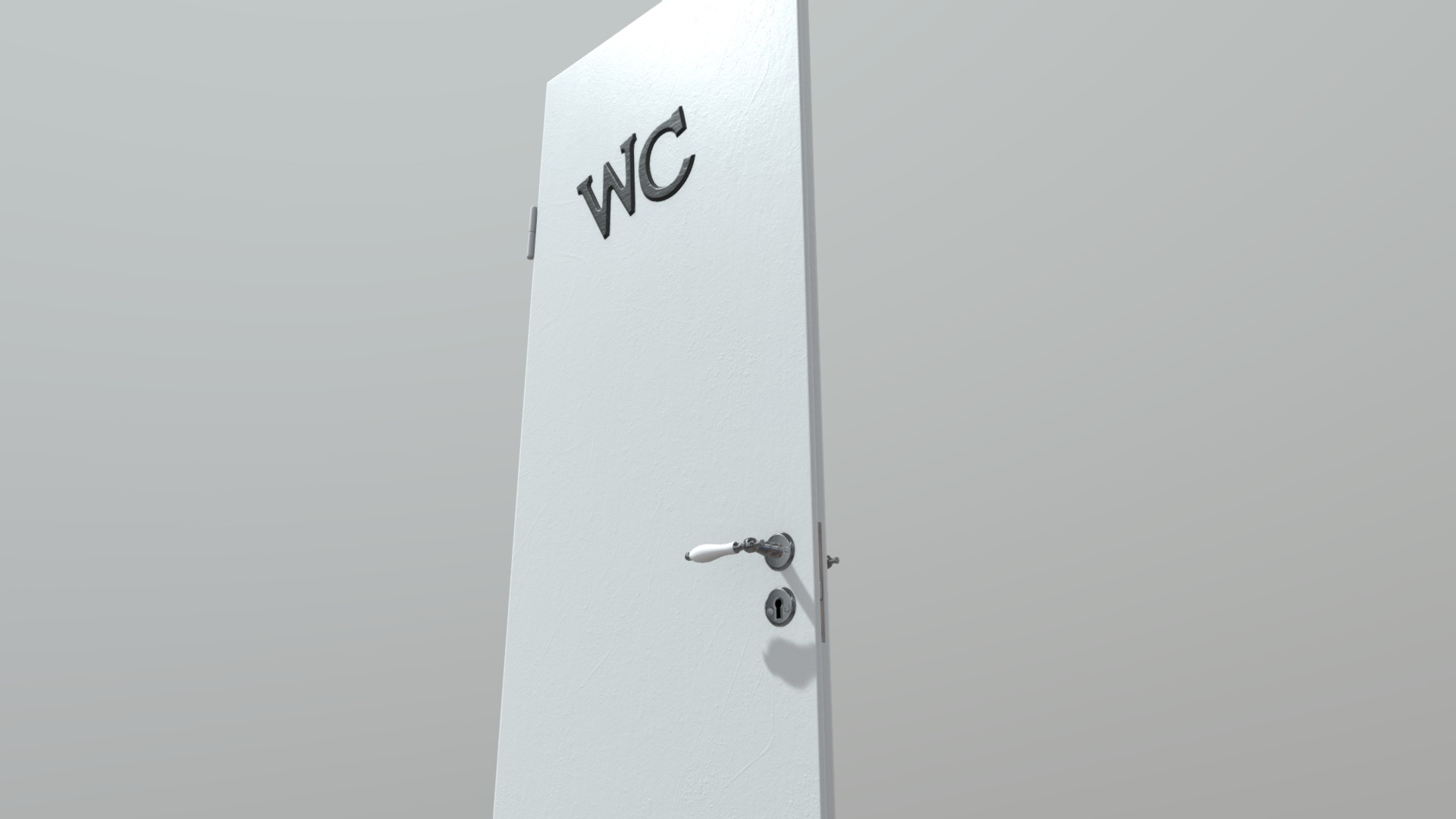 3D model Bathroom Door - This is a 3D model of the Bathroom Door. The 3D model is about text, whiteboard.