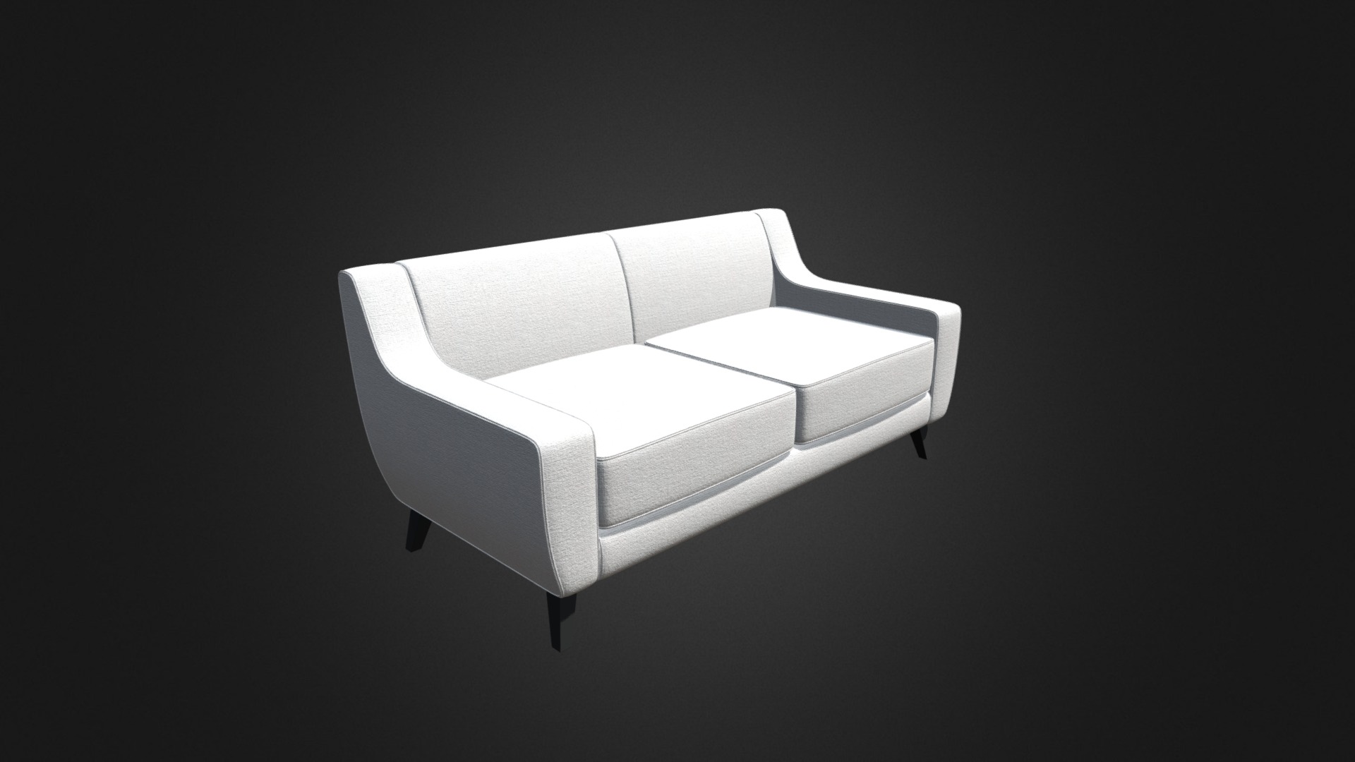 3D model Light-Grey Two Seat Sofa - This is a 3D model of the Light-Grey Two Seat Sofa. The 3D model is about a cube with a black background.