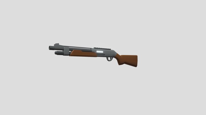 Stylized Pump Shotgun 3D Model