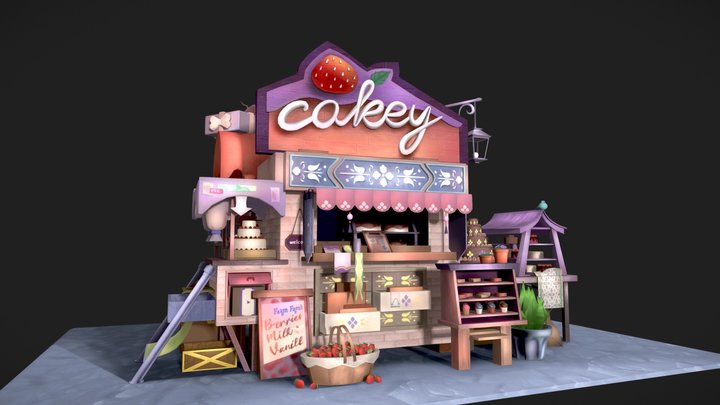 Cake Shop "CAKEY" 3D Model