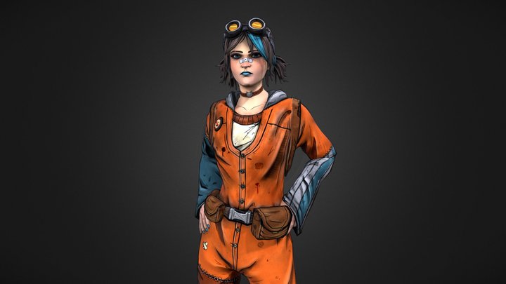 Ash - Borderlands Inspired Character 3D Model
