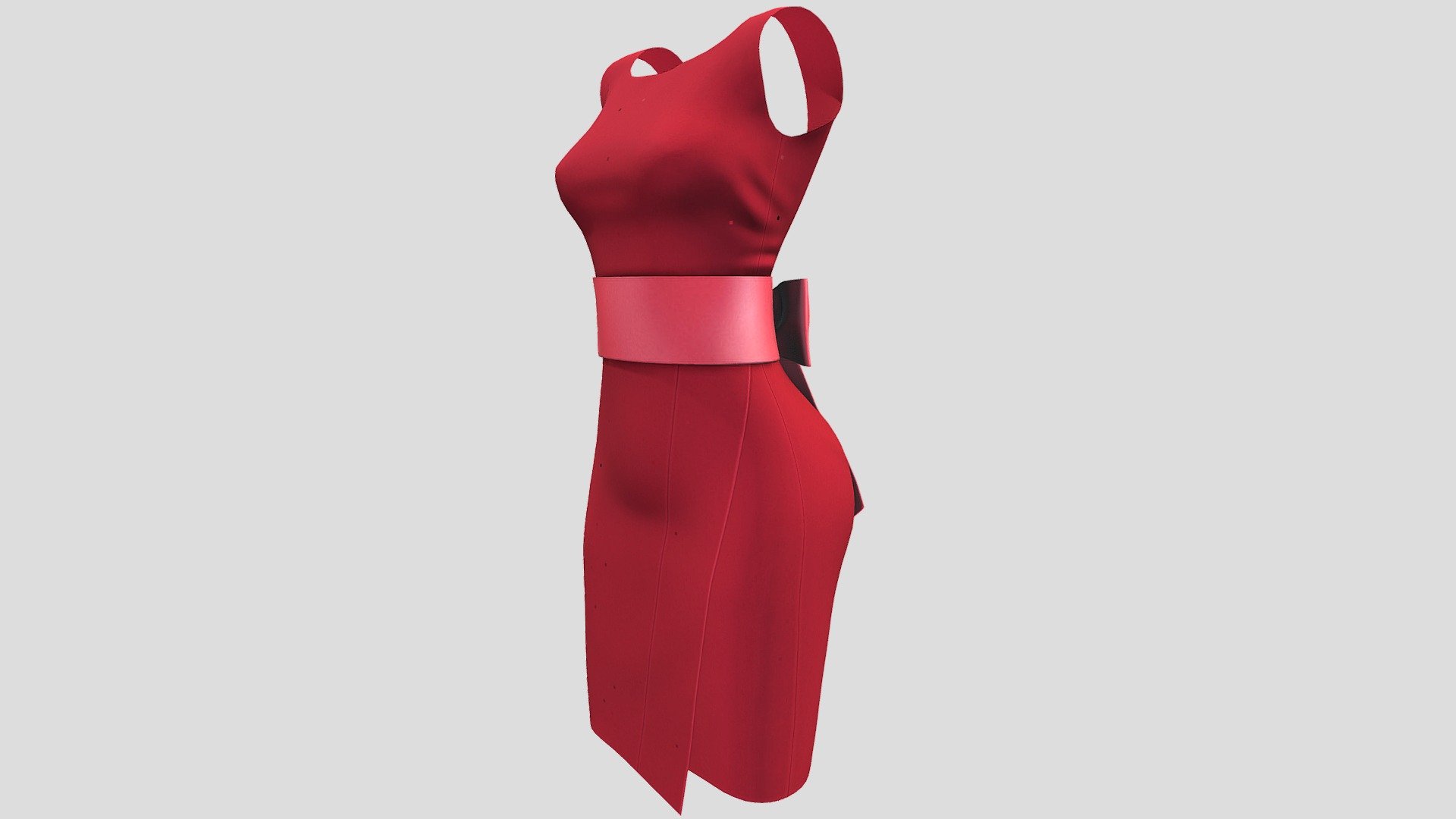 Bow Tie Back Sash Belt Wrap Dress - Buy Royalty Free 3D model by 3dia ...