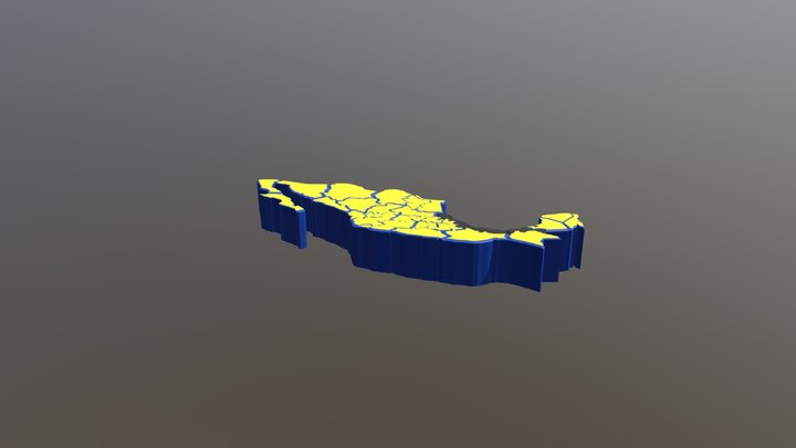 Mapa de la republica Mexicana 3D 3D Model