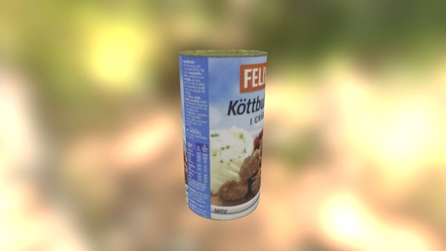Kött Bulls Burk 3D Model
