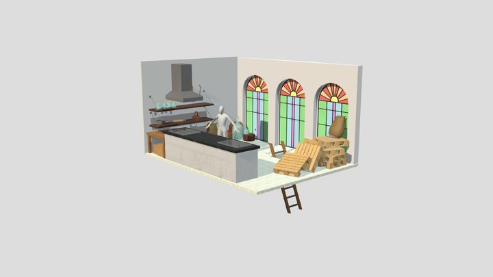 Kitchen Storage Room 3D Model