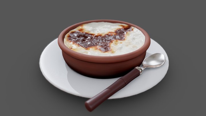 Baked Rice Pudding 3D Model
