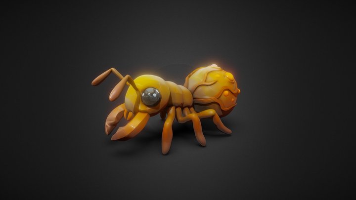 Cartoon ant with large eyes 3D Model