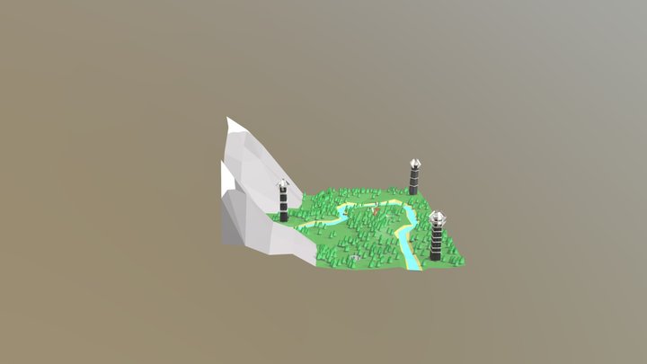 LowPoly Land 3D Model