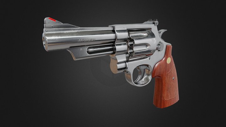 Hand Gun Low-Poly 3D Model