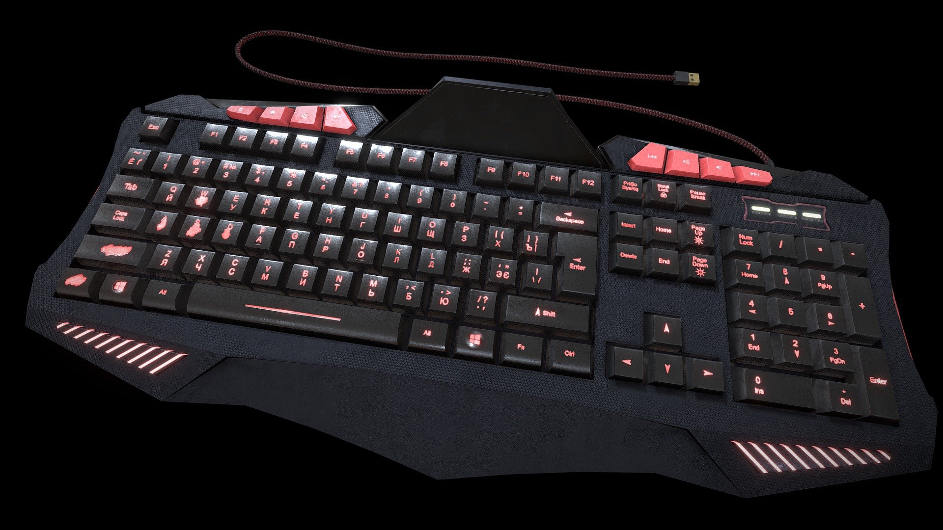 Gaming keyboard Download Free 3D model by NDiv Normals (ndiv