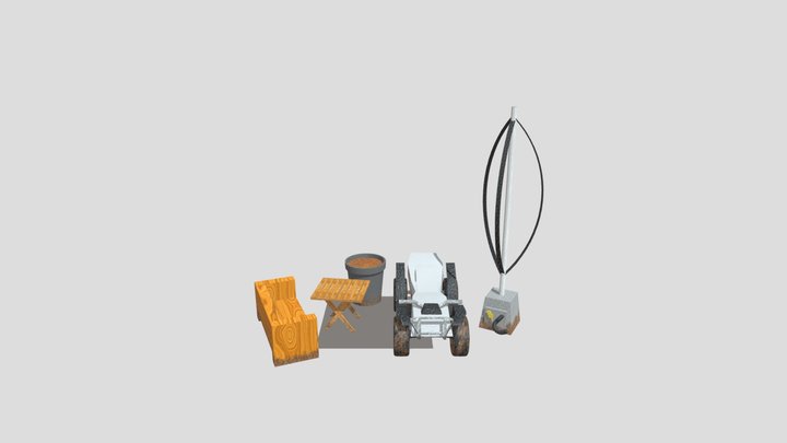 DAE 5 Finished props - Eco House 3D Model