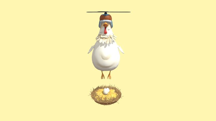 CHICKEN AND NEST TEXTURE TEST 3D Model