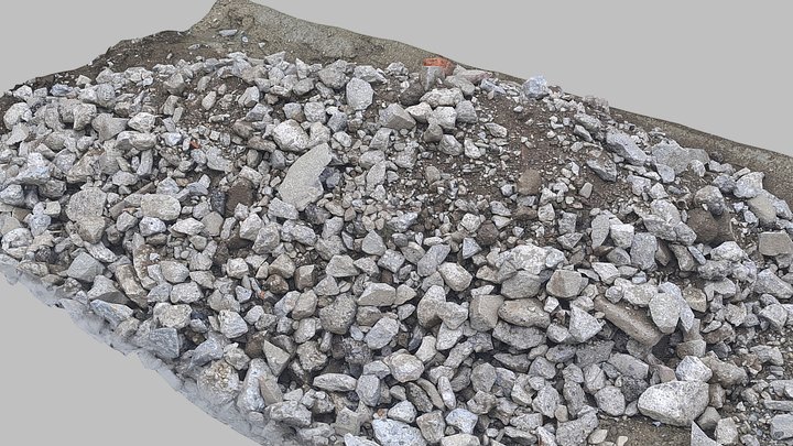 Crushed pavement rubble and soil 3D Model