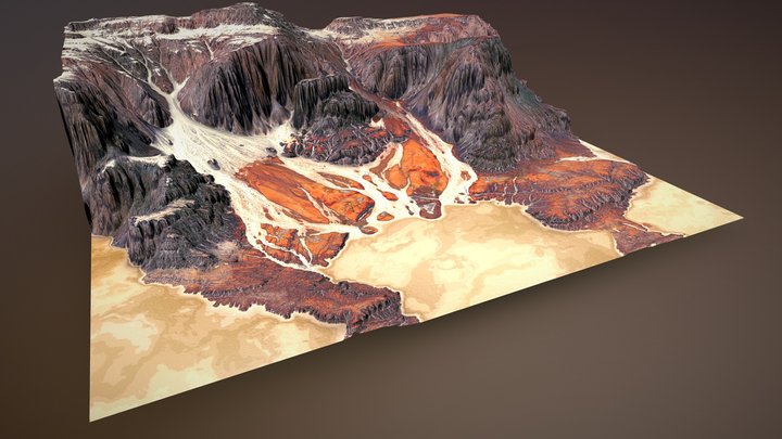Tidal Salt Lake Terrain 3D Model