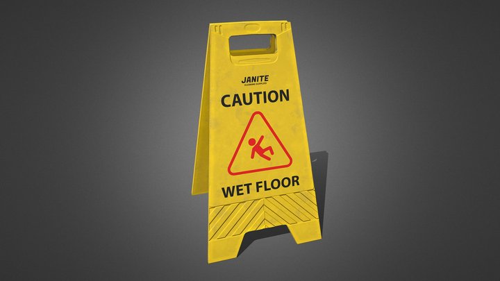Wet Floor Sign 3D Model