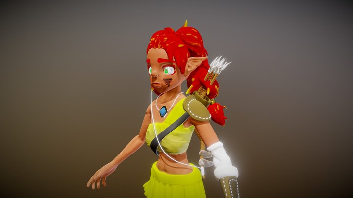 Sophia, the forest Warrior Princess 3D Model