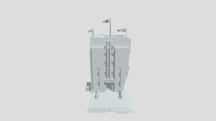 A large brick building 3D Model