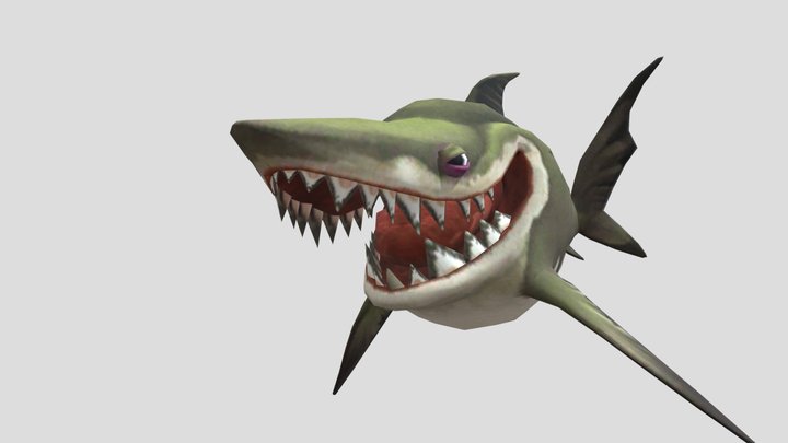 Baby Megalodon Hungry Shark World 3D Model