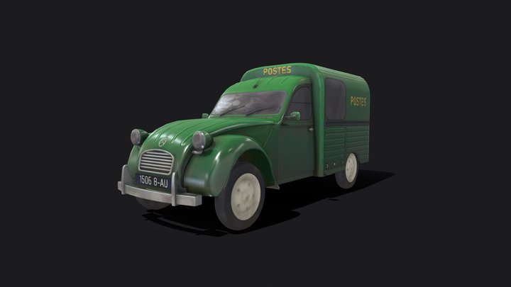 Stylized 2CV Truck 3D Model