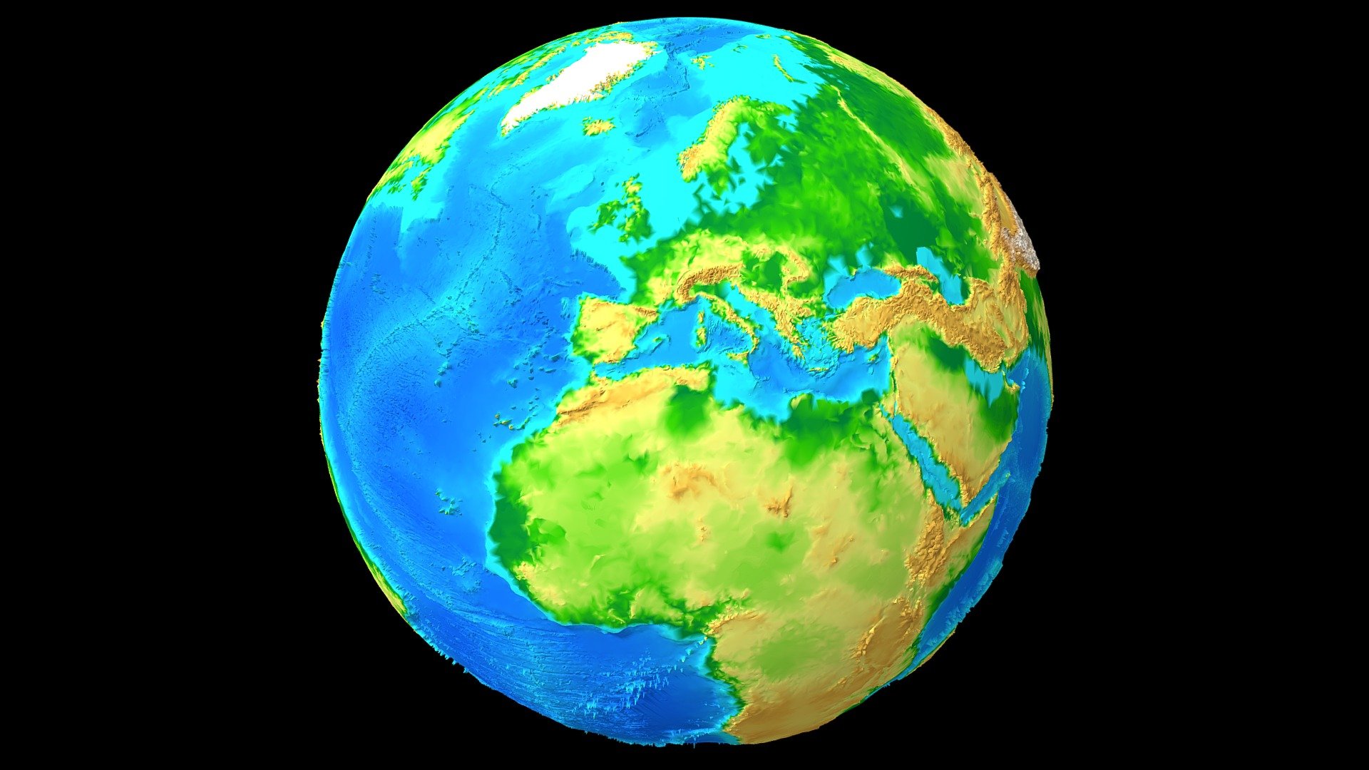 Earth Terrain and Sea Map - Download Free 3D model by John Davies ...