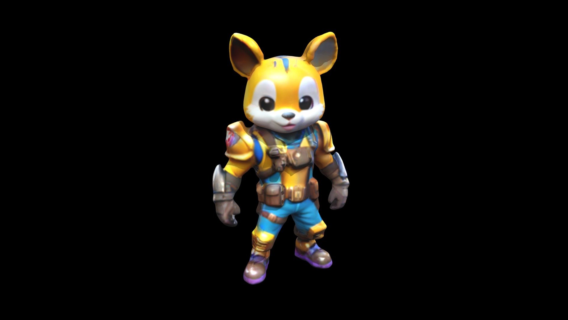 The Adorable, Yellow Fox-like Character Is Geare - Download Free 3d 