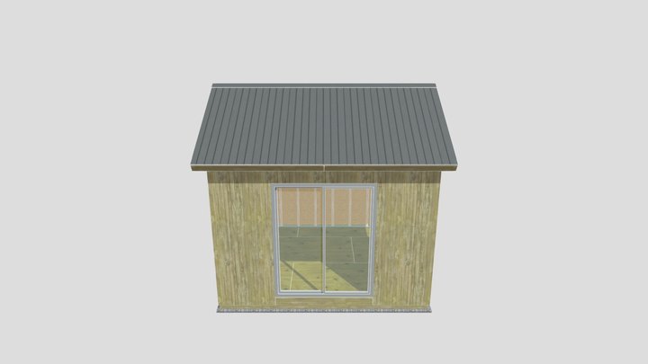 1012 Gable Roof Shed 3D Model