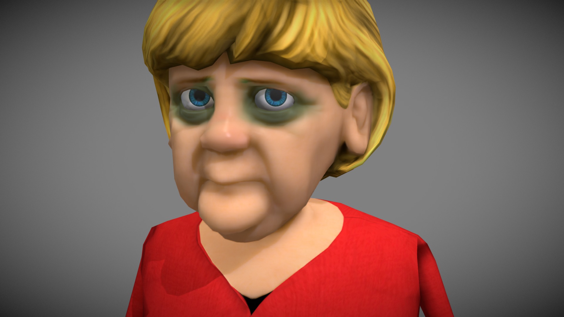 3D model Politische - This is a 3D model of the Politische. The 3D model is about a person with yellow hair.