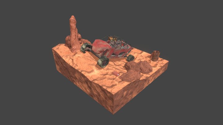 Desert Dune Buggy Scene 3D Model