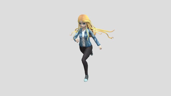 Low-poly Female Character Animation Set 3D Model