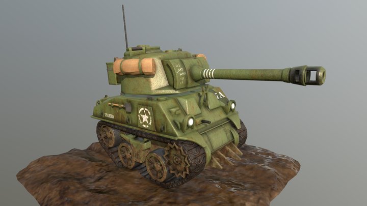 Chubby Tank - GAME READY 3D Model