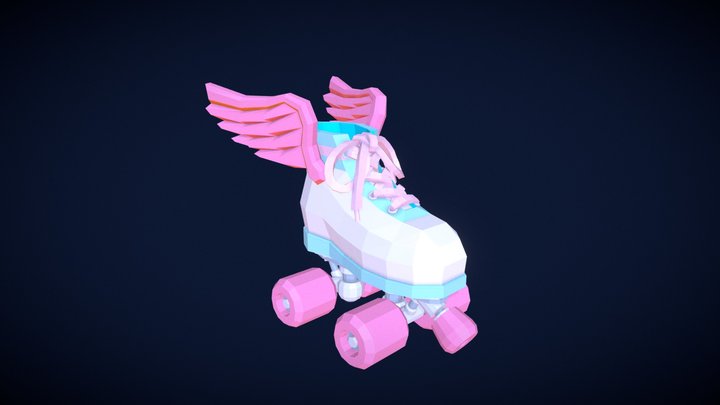 Roller Skate With Wings 3D Model