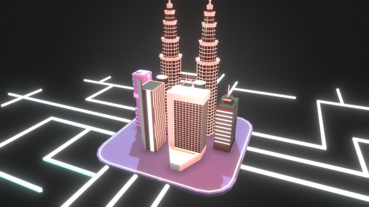 Low Poly City 3D Model