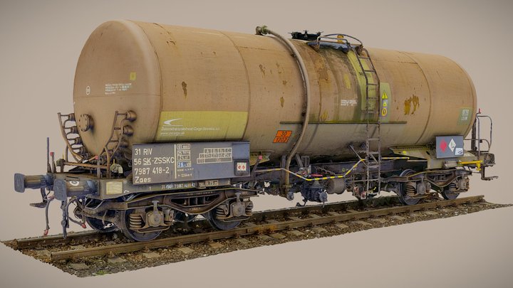 ZSSK ZSR Zaes freight car wagon tank 3D Model