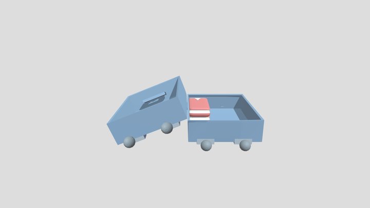 Suitcase Opened 3D Model