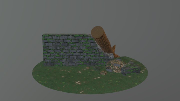 Broken Wall 3D Model