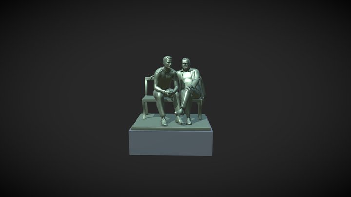 Памятник Королёву и Гагарину №150 3D Model