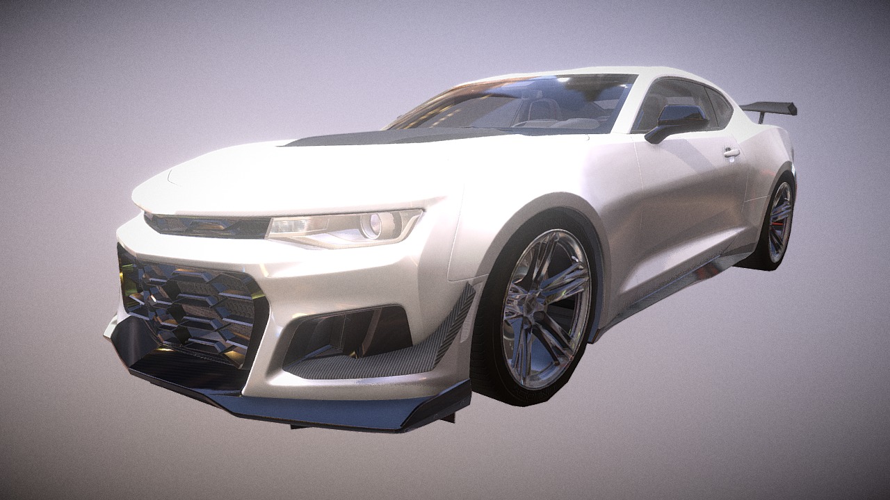 3D model Unlock Muscle car #01 2018 - This is a 3D model of the Unlock Muscle car #01 2018. The 3D model is about a white sports car.