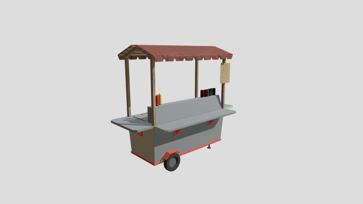 Street hot-dog cart 3D Model