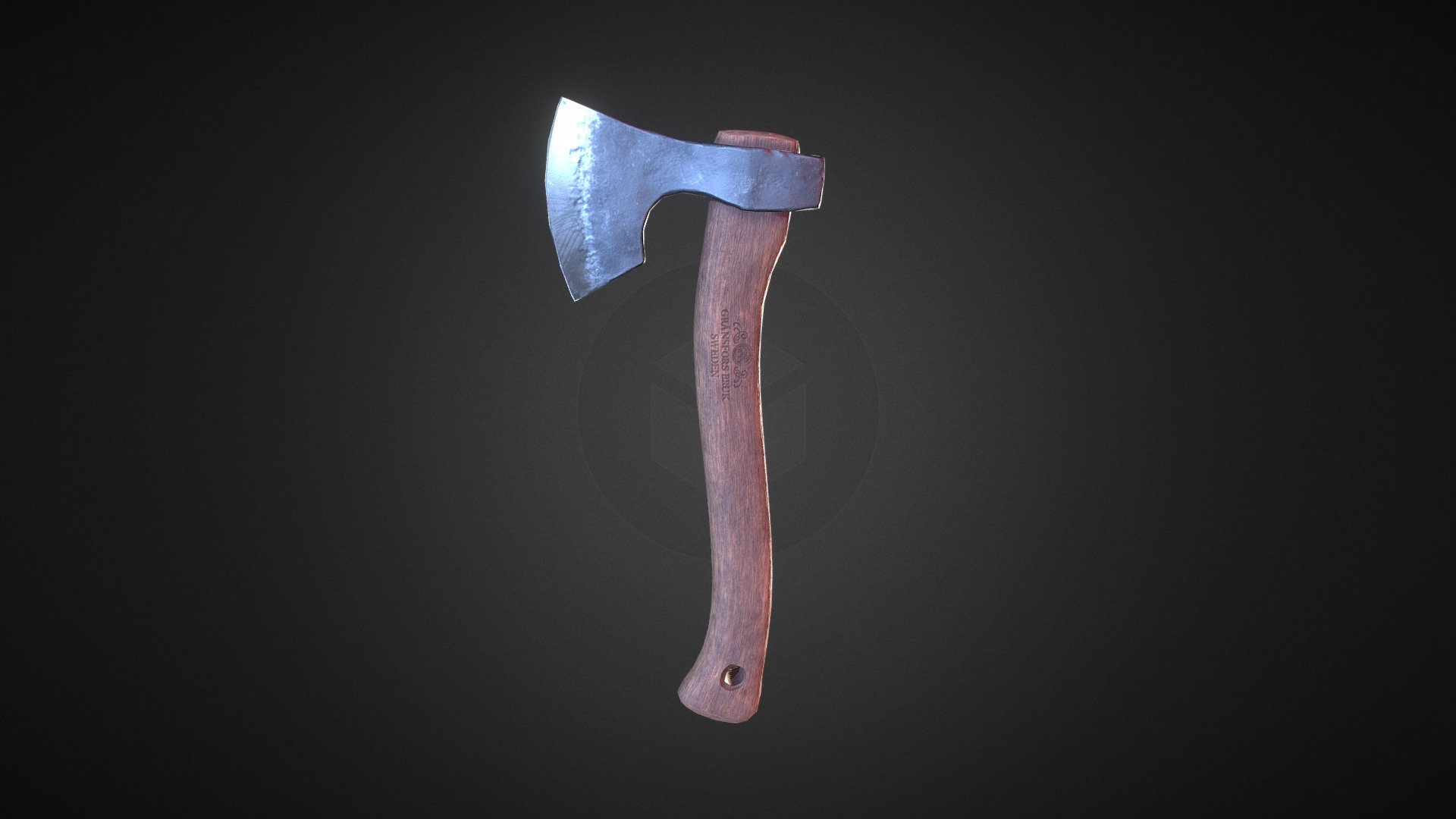 low poly PBR axe