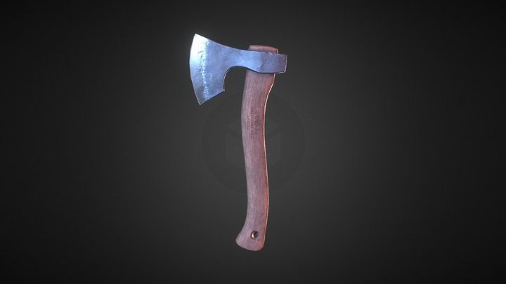 low poly PBR axe 3D Model