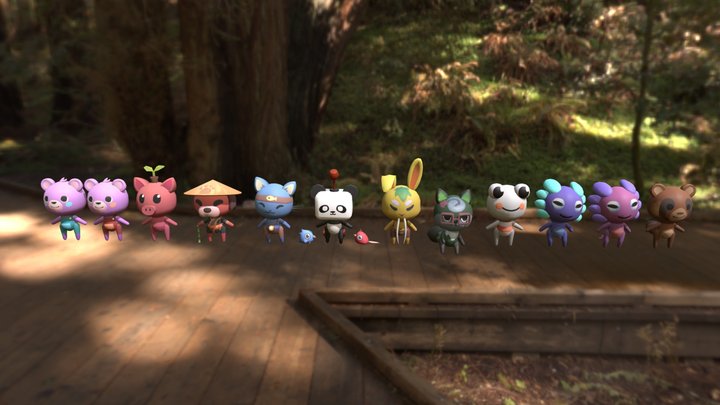 All characters from our game Pin 3D Model
