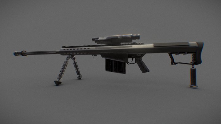 modelo 3d Rifle de francotirador Barrett M98B - TurboSquid 1989353