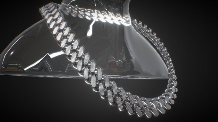 Damascus Diamond Link Chain 3D Model
