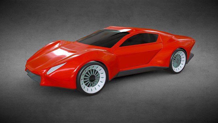 Red futuristic concept 3D Model