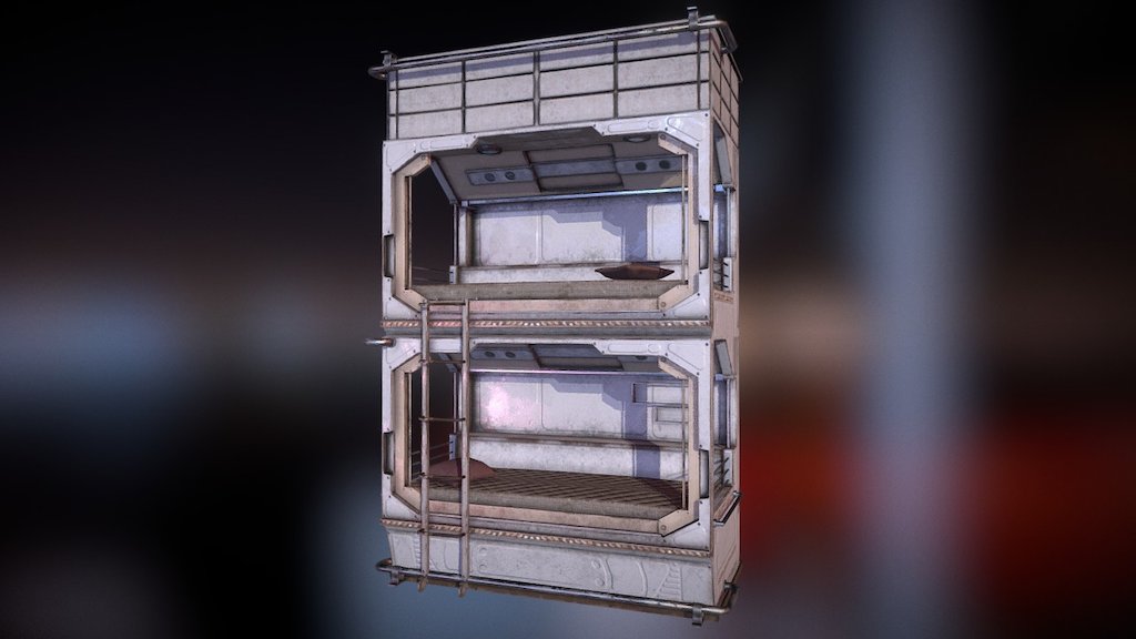Sci Fi Bunk Bed 3d Model By, Futuristic Bunk Beds