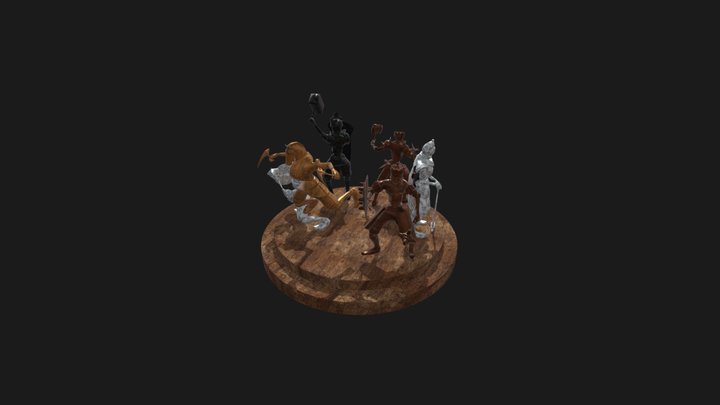 Fantasy Chess Soldiers 3D Model
