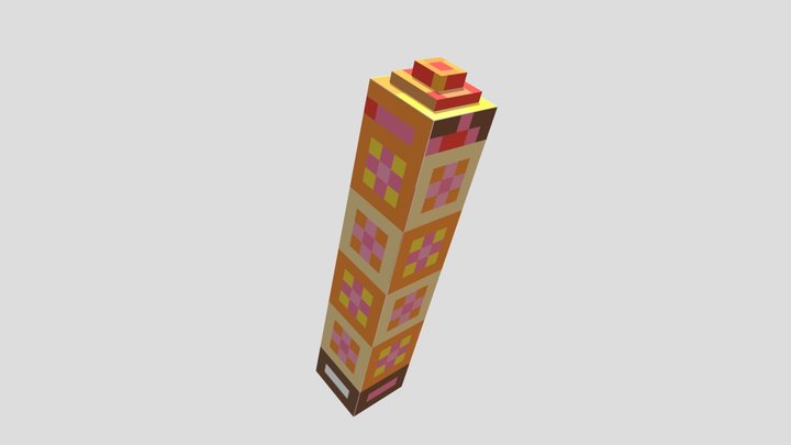 Thai Candle in Pixel Version1 3D Model